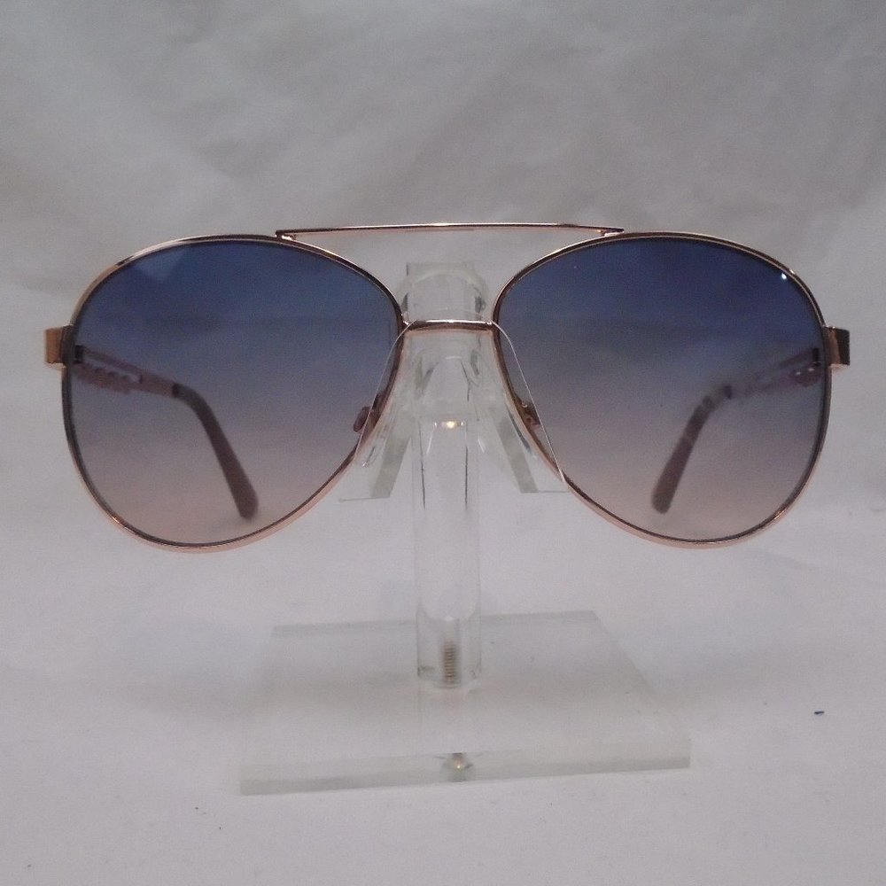 JESSICA SIMPSON RHINESTONE AVIATOR ROSE GOLD PNIK BLUE SUNGLASSES CO